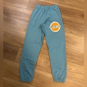 Boys Lie Blue Fleece Jogger Sweatpants Logo Graphic XS